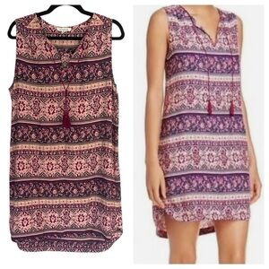 Beachlunchlounge Boho Kayla Tribal Print Sleeveless Midi Shift Dress